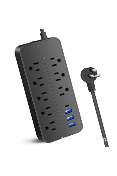 Choice black Power Strip US Plug AC Outlets Multitap Electrical Socket Extens...