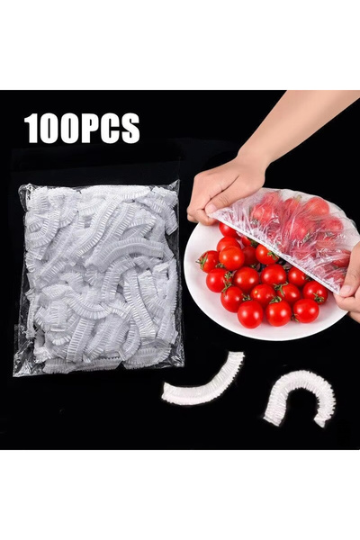 Choice 100pcs Disposable Food Cover Food Grade Plastic Elastic Food Lids Wrap...