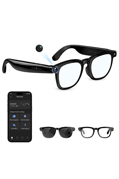 Domars AI Smart Glasses with 8MP Camera & ChatGPT,Bluetooth 5.3 Hands-Free Re...