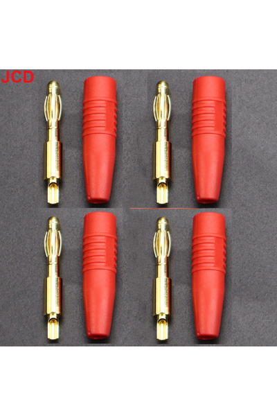 Choice13 Red male JCD 4pcs New 4mm Plugs Gold Plated Musical Speaker Cable Wi...