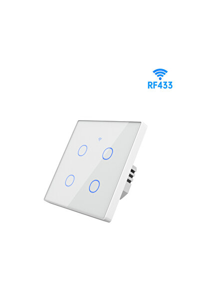 Choice7 white 4 gang TUYA WiFi RF433 Wall Touch Switch - Suitable for EU lamp...