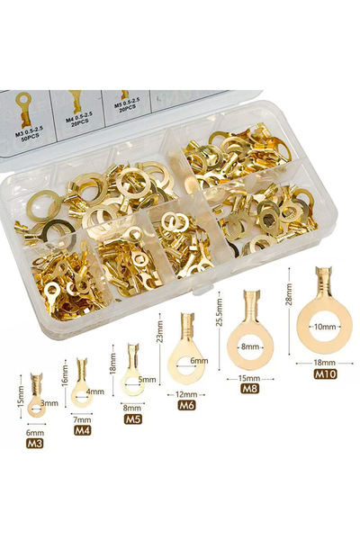 Choice 150pcs in box 150pcs 6 Types Metal Wire Lugs Crimp Wire Connector Eyel...