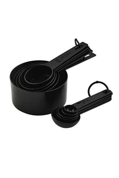 Choice black 10-piece baking measuring cup and spoon set, kitchen measuring s...