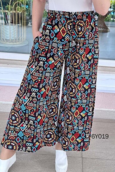 İnce Topuk Pocketed Casual Viscose Pants 6Y019