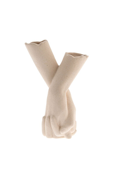 meli melo Decorative ceramic vase, joined hands design 24 cm