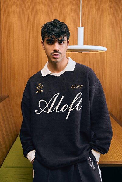 Bershka Boxy fit baskılı uzun kollu polo