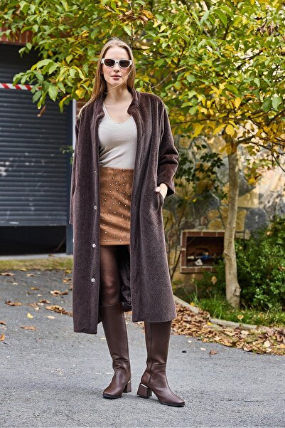 Raneel Kazançlı Alışveriş Soft Modern Snap-On Coat Brown