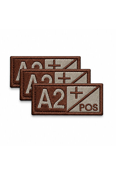brodezcu Set of 3 patches, emblems, Embroidered badges blood group A2 Positiv...