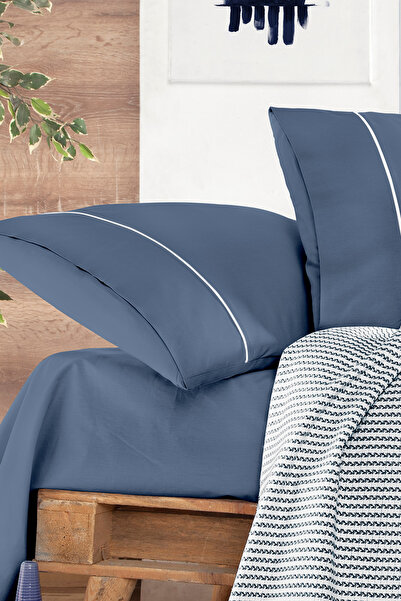Monolisse Cozy Piping Pique Set Single Size Navy Blue 160*230 cm