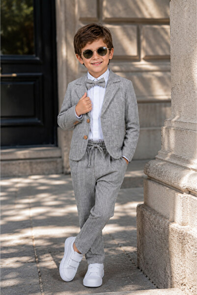 tinytrends Boys' Premium Casual Jacketed Bow Tie Suit Wedding/Eid Occasion