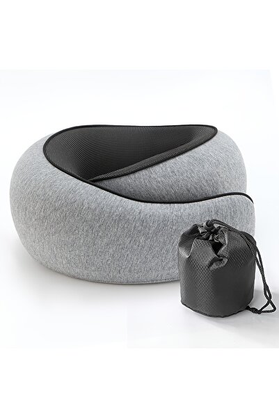 Choice1 Grey U-shaped Pillow Snail Style Travel Neck Pillow Memory Foam Trave...