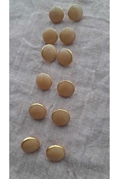 ILCARE Gold Plated Mineli Metal Button 9 mm 12 Pieces