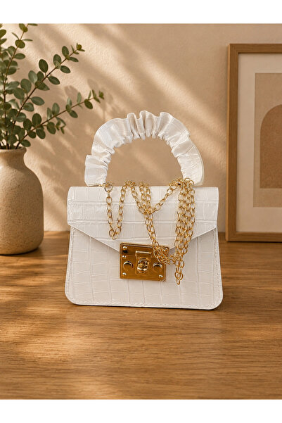MİRO EXPRESS Luxury Crocodile Patterned Mini Women's Bag – Handbag with Gold ...