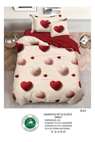Super Design Finet 4-Piece Duvet Cover Set for Single with Stretchy 140x200 c...