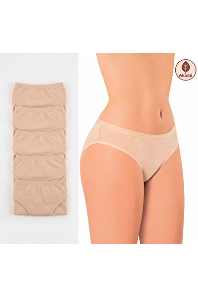 Bleu Petite Pachet de 6 chiloți bikini de damă din țesătură modal din bumbac