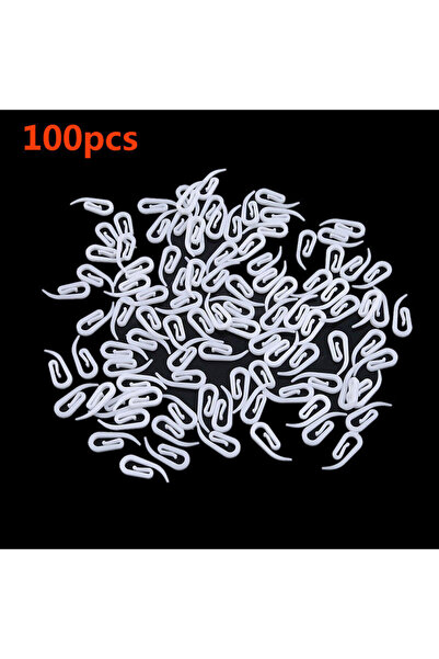 Choice1 100PCS 100/200pcs White Hanging Curtain Hooks Household Plastic Windo...