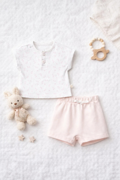 The Nest Kids Blush Petal 2-Piece Summer Set