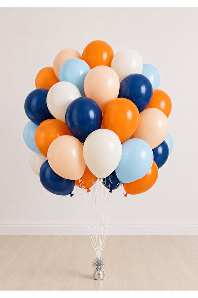 Balonsan Orange Navy Blue Balloon Bundle 20 Pieces