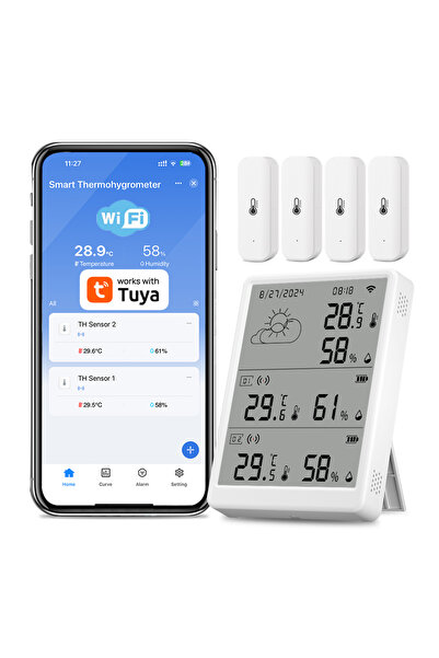 Choice R4 With 4 Sensors Tuya WiFi Weather Station Temperature Sensor Smart T...