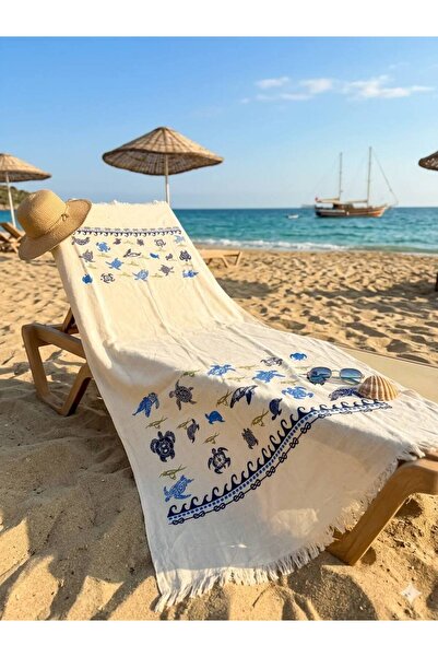 ŞENER HOME Muslin Peshtemal Printed 100% Cotton Beach Towel