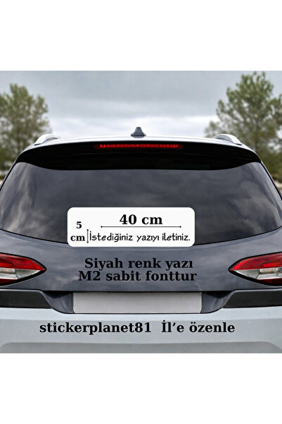 AlpiLeo Siyah - Kişiye Özel Araç Arka Cam Sticker - 40x5 cm Minimalist Yazı -...