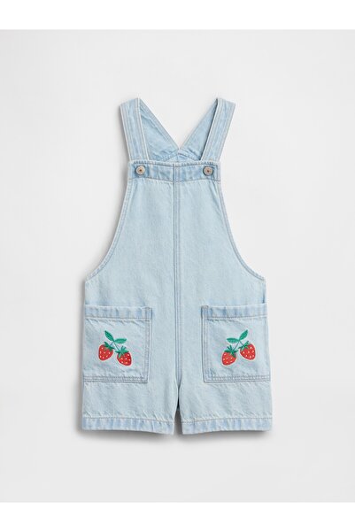 GAP Kız Bebek Açık Mavi Relaxed Denim Tulum
