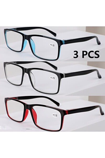 Choice1 +225 3 PCS 3 PCS Classic Reading Glasses Blue Light Blocking Fashion ...