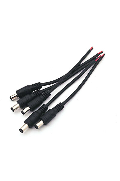 Choice5 Line Connector 5pcs male 5.5mm x 2.1mm Black DC Plug Jack Connector C...