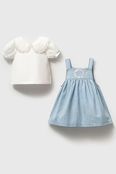 Minigimin Cicileri Miniğimin Cicileri Baby Collar Shirt Embroidered Jeans Gil...