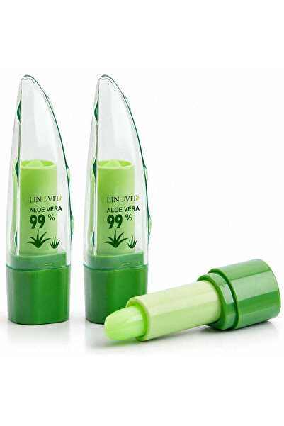 Linovit Set de 2 balsamuri de buze colorate cu Aloe Vera, hrănitoare, hidrata...