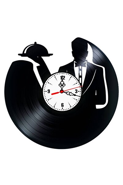 OEM Vinyl record wall clock, Waiter Theme, Tray Serving and Gourmet Bell Desi...