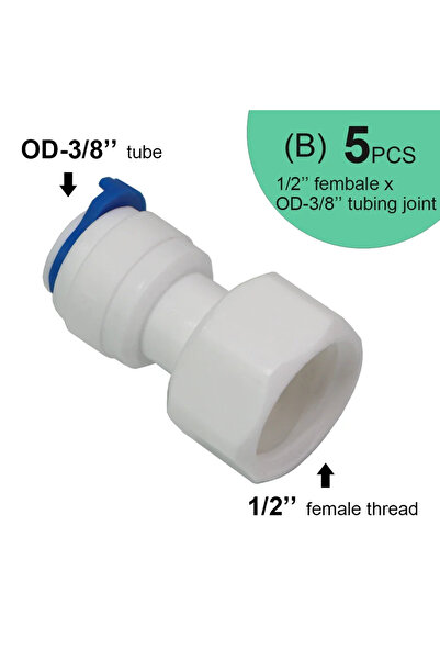 Choice1 3I8 5pcs 5PCS 1/2'' Female x 1/4'' 3/8'' OD PE Tube Quick Connector F...