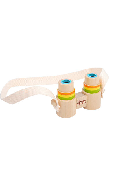 Choice Multicolor Children's wooden portable mini binoculars lanyard magnifyi...