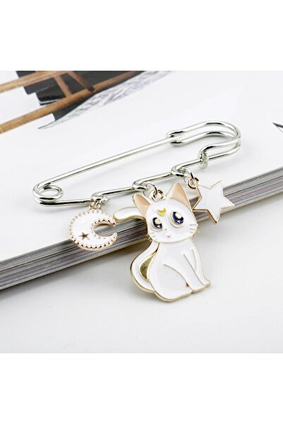 Choice1 Bandai D-1171-White Anime Sailor Moon Cat Brooches for Women Brooch L...