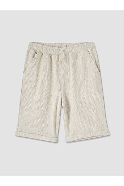 LC Waikiki Ecru patterned boy's shorts