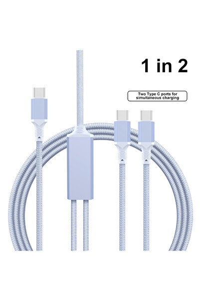 Choice14 كابل شحن USB A إلى Type C متعدد الوظائف بطول 0.5 متر باللون الأرجوان...