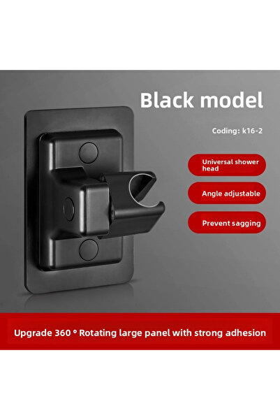 Choice4 Black-1pc Universal Showerhead Holder Wall Mounted Punch Free Househo...