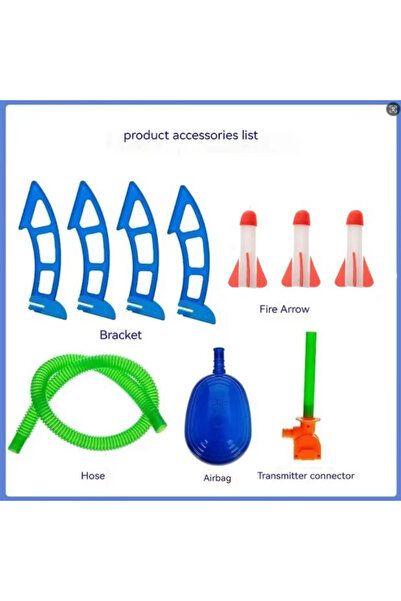 choice2 3tou Kids Air Rocket Foot Pump Launcher Outdoor Toy Glowing Soaring R...