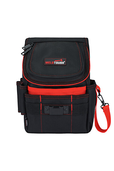 Choice1 MVP05-Red Medium Ziptop Tool Pouch with Belt Clip,16-Pocket Heavy Dut...