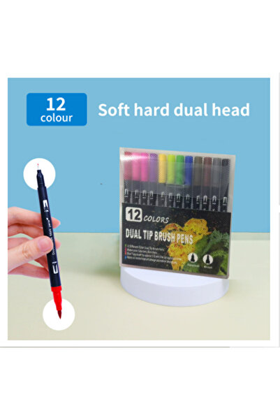 Choice Multi-Color 12pcs 12Pcs Professional Dual-Head Multi-Color Marker Brus...
