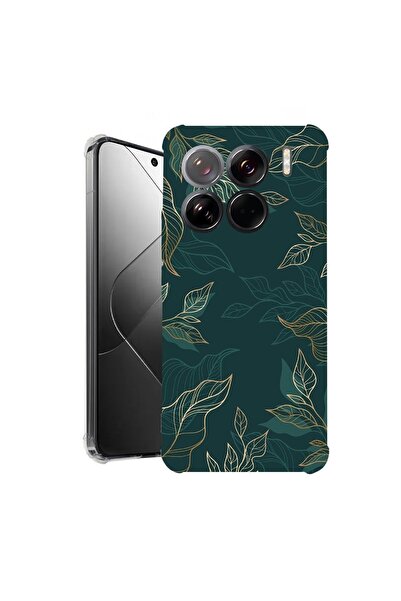 bestcase ¬Æ Husa pentru Xiaomi 15 Pro, Anti Shock 1.5MM, Green Feathers, Prot...