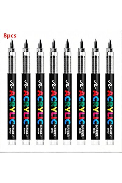 Choice1 Black 8pcs Large Ink Capacity Acrylic Markers Black And White Acrylic...