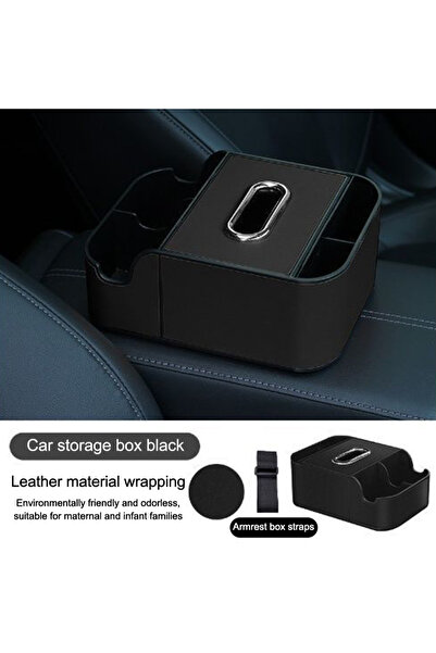 choice2 Black 1PC Universal Car Armrest Organizer With 2 Cup Holders & Tissue...