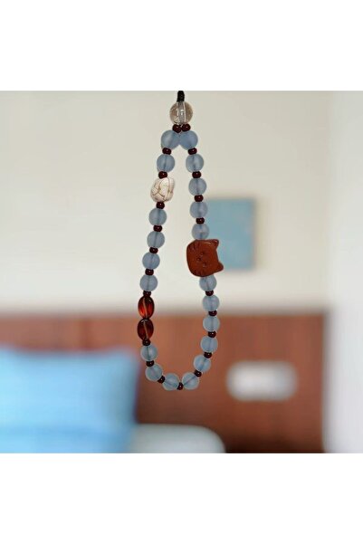 Choice Plastic Light blue Fresh Blue Beaded Phone Charm, Cat Design, Healing ...