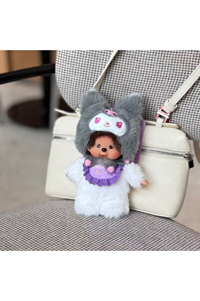 Choice1 سلسلة مفاتيح بانداي 15 سم من سلسلة B Monchhichi X Sanrio My Melody Ku...