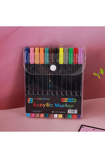 Choice 12Pcs-24 Colors 24-120 Colors Dual Tip Acrylic Marker Pens Set Brush P...