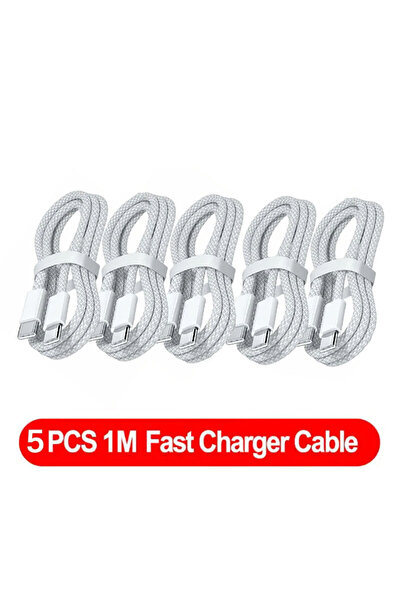 Choice 5 قطع كابل USB C إلى USB C بطول 1 متر، كابل شحن سريع بقوة 100 واط يدعم...