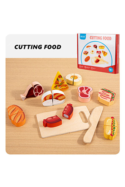 choice2 Cutting Food 1pc Wooden Kitchen Pretend Play Food Cutting Toy with St...