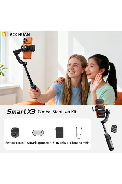 Choice1 مثبت محمول ذكي من نوع AI AOCHUAN Smart X3 قابل للطي مع قضيب تمديد مدم...