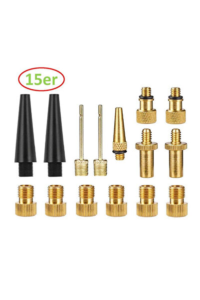 Choice Kit 15pcs 15pcs Bicycle Valve Adapters Presta Schrader Dunlop Inflator...